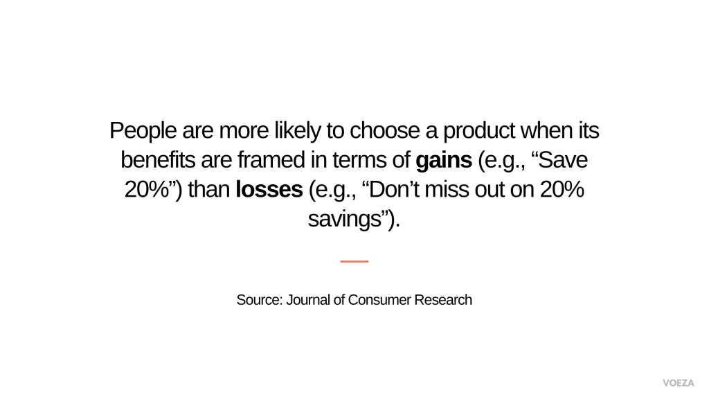 statistics about goal-framing when it comes to marketing and making purchases